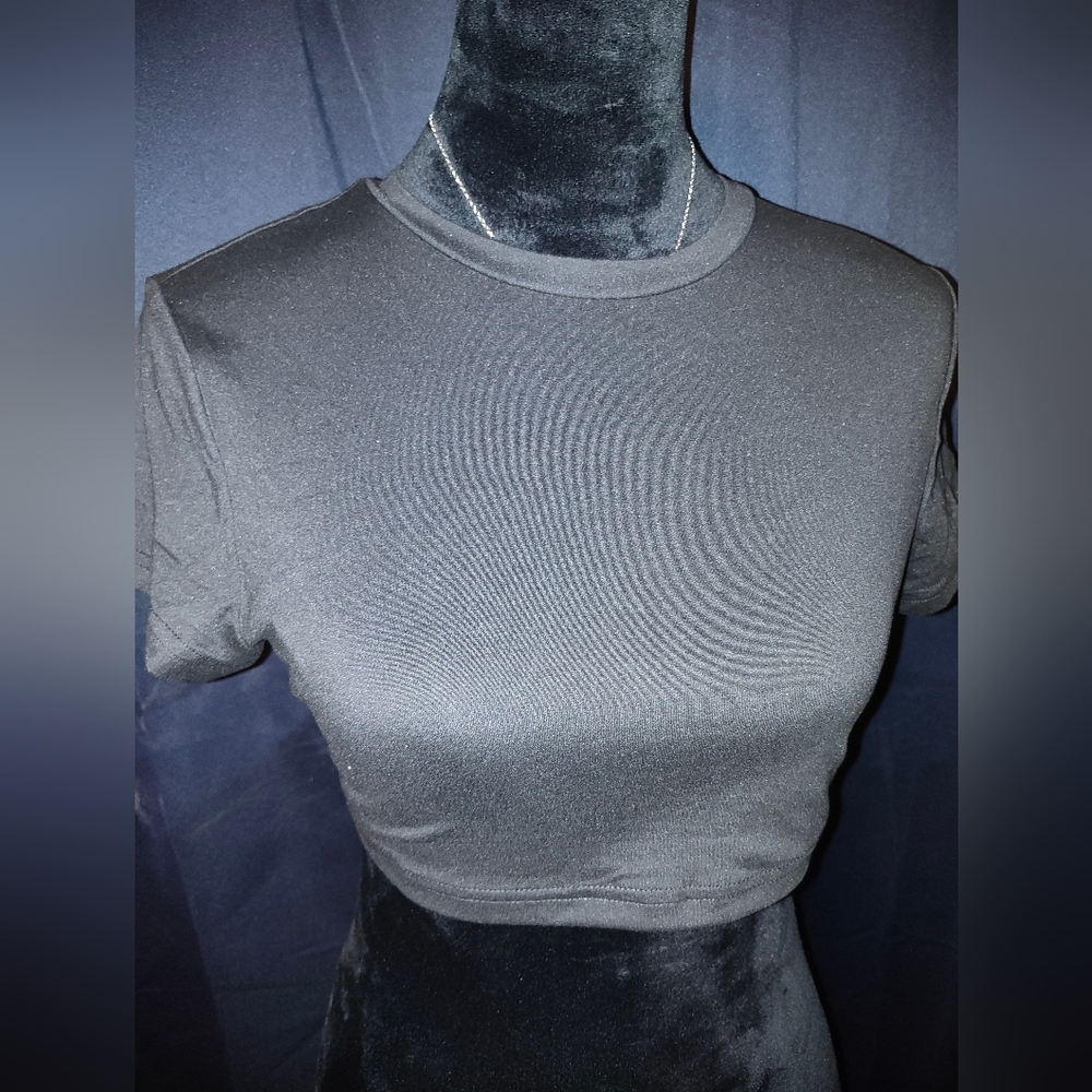 Set of Three Crop Tops - Black, White, and Pink - Picture 4 of 4